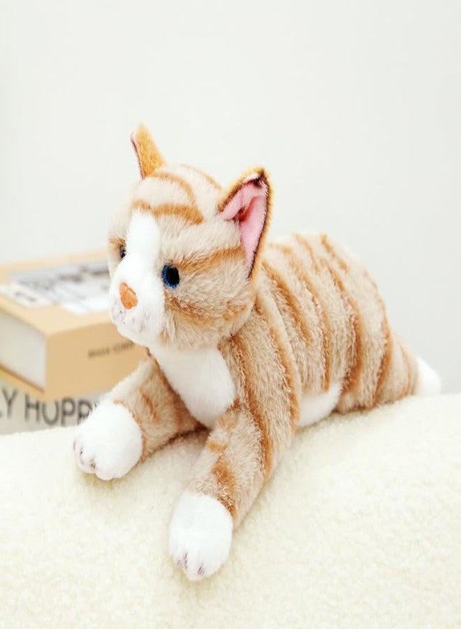 PEACH CAT Striped Cat Stuffed Animal 9.8" Realistic Kitten Plushies Soft Plush Toys Gifts for Kids Yellow - Image 4